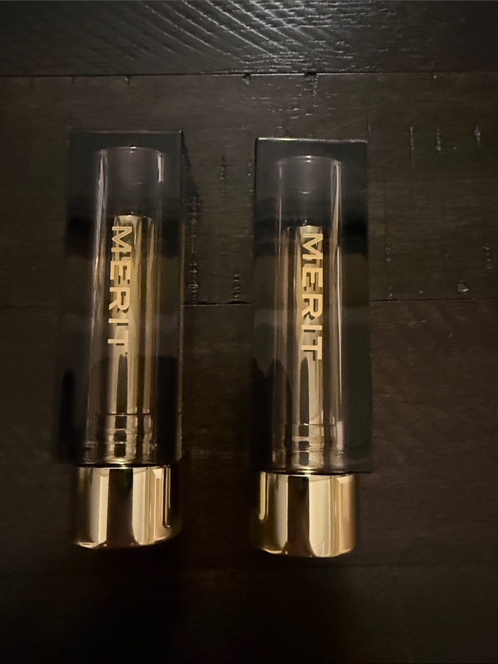 2 Merit Lipsticks- shades Maison and Antibes.